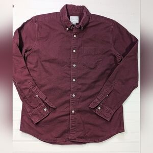 AEO Burgundy Flannel Burton Down Shirt